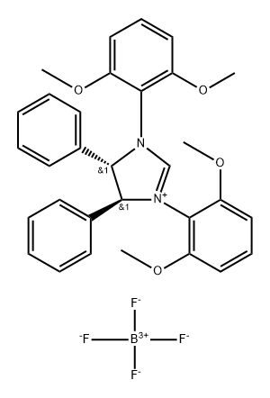 (4S,5S)-1,3-Bis(2,6-dimethoxyphenyl)-4,5-diphenyl-4,5-dihydro-1H-imidazol-3-ium tetrafluoroborate 구조식 이미지