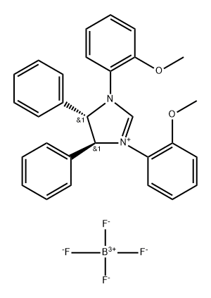 (4S,5S)-1,3-Bis(2-methoxyphenyl)-4,5-diphenyl-4,5-dihydro-1H-imidazol-3-ium tetrafluoroborate Structure