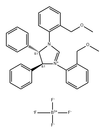 (4S,5S)-1,3-Bis(2-(methoxymethyl)phenyl)-4,5-diphenyl-4,5-dihydro-1H-imidazol-3-ium tetrafluoroborate Structure