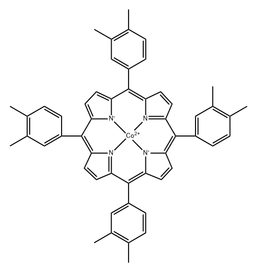 Cobalt, [5,10,15,20-tetrakis(3,4-dimethylphenyl)-21H,23H-porphinato(2-)-κN21,κN22,κN23,κN24]-, (SP-4-1)- Structure