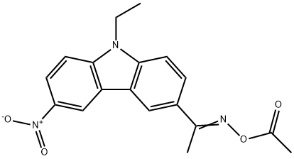 1-(9-ethyl-6-nitrocarbazol-3-yl)thanone-O-acetyloxime Structure