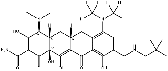 2-Naphthacenecarboxamide, 4-(dimethylamino)-7-[di(methyl-d3)amino]-9-[[(2,2-dimethylpropyl)amino]methyl]-1,4,4a,5,5a,6,11,12a-octahydro-3,10,12,12a-tetrahydroxy-1,11-dioxo-, (4S,4aS,5aR,12aS)- Structure