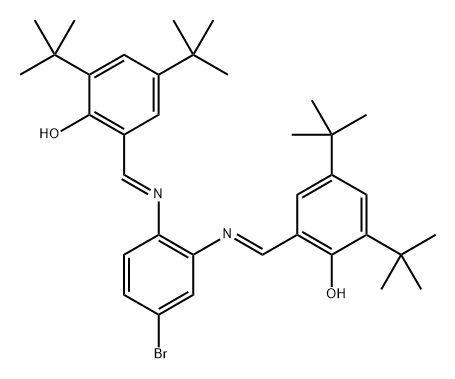 N,N'-bis(3,5-di-tert-butylsalicylidene)-4-bromo-benzene-1,2-diamine 구조식 이미지