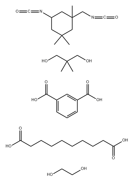 1,3-Benzenedicarboxylic acid polymer with decanedioic acid, 2,2-dimethyl-1,3-propanediol, 1,2-ethanediol and 5-isocyanato-1-(isocyanatomethyl)-1,3,3-trimethylcyclohexane Structure