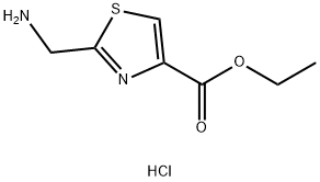 4-Thiazolecarboxylic acid, 2-(aminomethyl)-, ethyl ester, hydrochloride (1:1) Structure