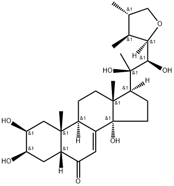 Ergost-7-en-6-one, 23,26-epoxy-2,3,14,20,22-pentahydroxy-, (2β,3β,5β,22R,23R,24S,25S)- Structure