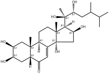 Ergost-7-en-6-one, 2,3,14,16,20,22-hexahydroxy-, (2β,3β,5β,16β,22R,24ξ)- Structure