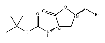 D-threo-Pentonic acid, 5-bromo-2,3,5-trideoxy-2-[[(1,1-dimethylethoxy)carbonyl]amino]-, -lactone 구조식 이미지