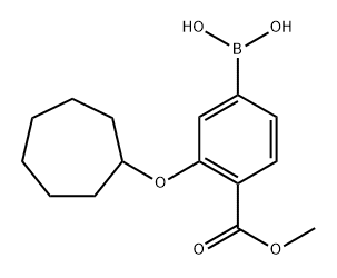 (3-(Cyclohexyloxy)-4-(methoxycarbonyl)phenyl)boronic acid Structure