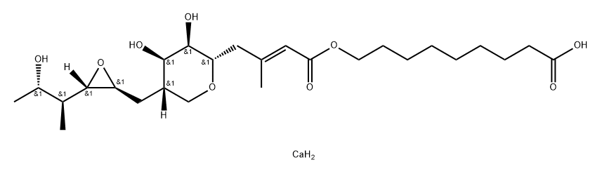 L-talo-Non-2-enonicacid,5,9-anhydro-2,3,4,8-tetradeoxy-8-[[(2S,3S)-3-[(1S,2S)-2-hydroxy-1-methylpropyl]-2-oxiranyl]methyl]-3-methyl-,8-carboxyoctyl ester, calcium salt (2:1), (2E)- Structure