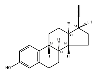 ent-17α-Ethynylestra-1,3,5(10)-trien-3,17-diol Structure