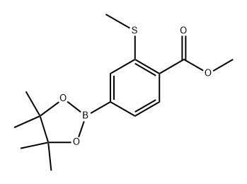 methyl 2-(methylthio)-4-(4,4,5,5-tetramethyl-1,3,2-dioxaborolan-2-yl)benzoate Structure