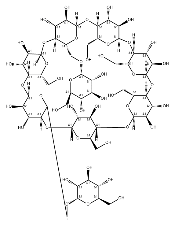 6(1),6(3)-di-O-(alpha-glucopyranosyl)cyclomaltoheptaose Structure