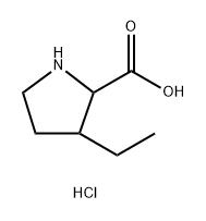 3-ETHYLPYRROLIDINE-2-CARBOXYLIC ACID HYDROCHLORIDE, Mixture of diastereomers Structure