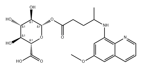 β-D-Glucopyranuronic acid, 1-[4-[(6-methoxy-8-quinolinyl)amino]pentanoate] 구조식 이미지