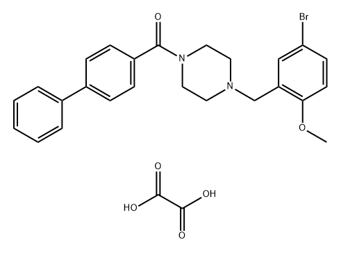 Methanone, [1,1'-biphenyl]-4-yl[4-[(5-bromo-2-methoxyphenyl)methyl]-1-piperazinyl]-, ethanedioate (1:1) 구조식 이미지