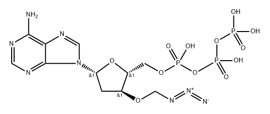 adenosine 5'-(tetrahydrogen triphosphate), 2'-deoxy-3'-O-(azidomethyl)- Structure