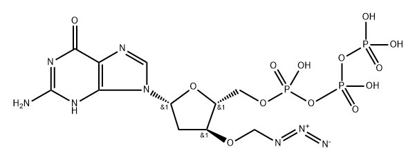 guanosine 5'-(tetrahydrogen triphosphate), 2'-deoxy-3'-O-(azidomethyl)- Structure