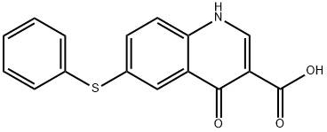 4-oxo-6-phenylthio-1,4-dihydroquinoline-3-carboxylicacid Structure