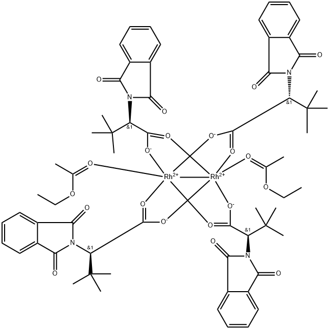 Tetrakis[N-phthaloyl-(R)-tert-leucinato]dirhodium Bis(ethyl Acetate) Adduct Structure