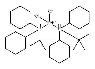bis(tert-butyldicylcohexylphosphine)dichloropalladium(II) Structure