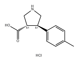 3-Pyrrolidinecarboxylic acid, 4-(4-methylphenyl)-, hydrochloride (1:1), (3S,4R)- Structure