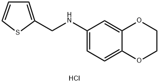 1,4-Benzodioxin-6-amine, 2,3-dihydro-N-(2-thienylmethyl)-, hydrochloride (1:1) Structure