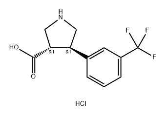 3-Pyrrolidinecarboxylic acid, 4-[3-(trifluoromethyl)phenyl]-, hydrochloride (1:1), (3S,4R) Structure