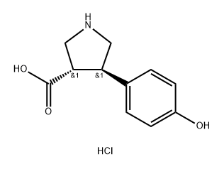 3-?Pyrrolidinecarboxyli?c acid, 4-?(4-?hydroxyphenyl)?-?, hydrochloride (1:1)?, (3S,?4R)?- 구조식 이미지
