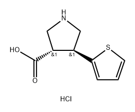 (+/-)-trans-4-(2-thienyl)-pyrrolidine-3-carboxylic acid-HCl Structure