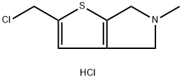 4H-Thieno[2,3-c]pyrrole, 2-(chloromethyl)-5,6-dihydro-5-methyl-, hydrochloride (1:1) Structure