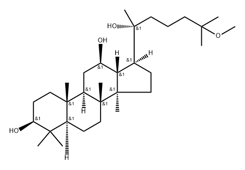 Dammarane-3,12,20-triol, 25-methoxy-, (3β,12β,20R)- 구조식 이미지