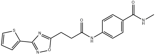 N-[4-[(Methylamino)carbonyl]phenyl]-3-(2-thienyl)-1,2,4-oxadiazole-5-propanamide Structure