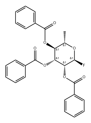 2,3,4-Tri-O-benzoyl-a-L-rhamnopyranosyl fluoride Structure