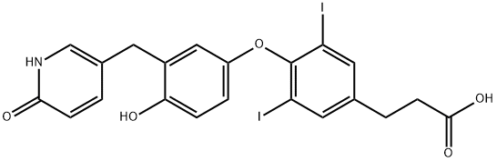 3-(4-(4-hydroxy-3-((6-oxo-1,6-dihydropyridin-3-yl)methyl)phenoxy)-3,5-diiodophenyl)propanoic acid Structure