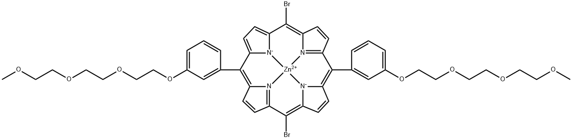Dibromo zinc bis[3-[2-[2-(2-methoxyethoxy)ethoxy]ethoxy]phenyl]porphyrin Structure