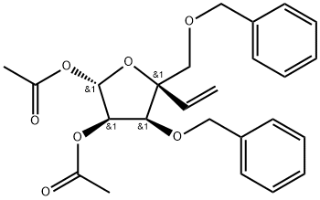 α-L-lyxo-Hex-5-enofuranose, 5,6-dideoxy-4-C-[(phenylmethoxy)methyl]-3-O-(phenylmethyl)-, 1,2-diacetate Structure