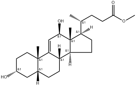 Chol-9(11)-en-24-oic acid, 3,12-dihydroxy-, methyl ester, (3α,5β,12β)- (9CI) Structure