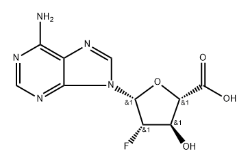 1-?(6-?amino-?9H-?purin-?9-?yl)?-?1,?2-?dideoxy-?2-?fluoro-Beta-?D-?Arabinofuranuronic acid Structure