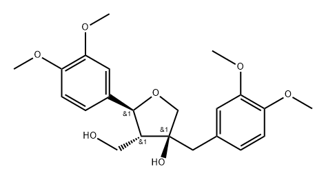 (2S)-2β-(3,4-Dimethoxyphenyl)-4β-[(3,4-dimethoxyphenyl)methyl]tetrahydro-3α-hydroxy-3-furanmethanol Structure