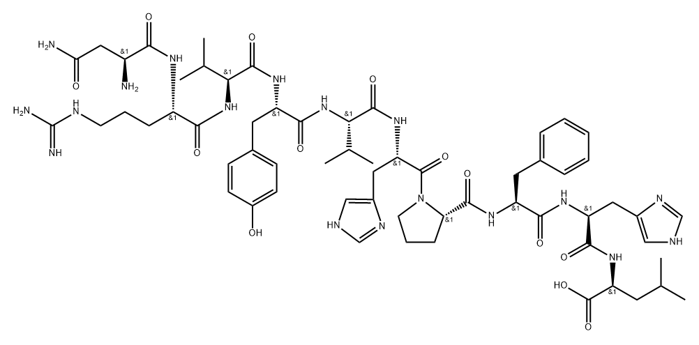 angiotensin I, Asn(1)-Val(5)-His(9)- Structure