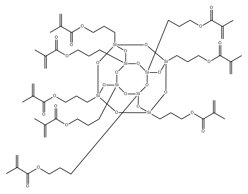 2-Propenoic acid, 2-methyl-, 1,1',1'',1''',1'''',1''''',1'''''',1'''''''-(pentacyclo[9.5.1.13,9.15,15.17,13]octasiloxane-1,3,5,7,9,11,13,15-octaylocta-3,1-propanediyl) ester, homopolymer Structure