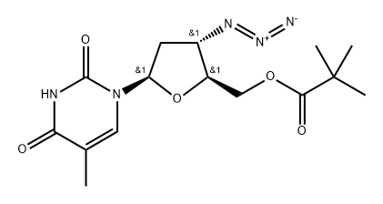 1-(3'-AZIDO-2',3'-DIDEOXY-5'-O-PIVALOYL-BETA-D-ERYTHRO-PENTOFURANOSYL)-THYMINE 구조식 이미지