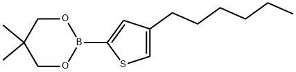 5,5'-Dimethyl-2-(4-n-hexylthiophen-2-yl)-1,3,2-dioxaborinane Structure