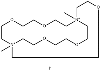 4,7,13,16,21-Pentaoxa-1,10-diazoniabicyclo[8.8.5]tricosane, 1,10-dimethyl-, iodide (1:2) Structure