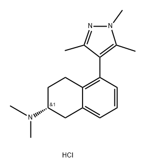 (R)-N,N-dimethyl-5-(1,3,5-trimethyl-1H-pyrazol-4-yl)-1,2,3,4-tetrahydronaphthalen-2-amine hydrochloride Structure