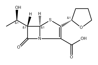 4-Thia-1-azabicyclo[3.2.0]hept-2-ene-2-carboxylic acid, 6-(1-hydroxyethyl)-7-oxo-3-(tetrahydro-2-furanyl)-, [5R-[3(S*),5α,6α(R*)]]- (9CI) Structure