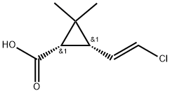 Cyclopropanecarboxylic acid, 3-(2-chloroethenyl)-2,2-dimethyl-, [1α,3α(E)]- (9CI) Structure