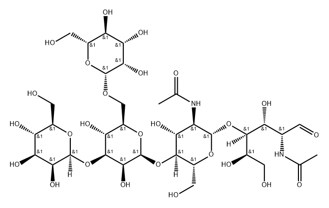 O-beta-D-Mannopyranosyl-(1-3)-O-[beta-D-mannopyranosyl-(1-6)]-O-beta-D-mannopyranosyl-(1-4)-O-2-(acetylamino)-2-deoxy-beta-D-glucopyranosyl-(1-4)-2-(acetylamino)-2-deoxy-D-glucose Structure