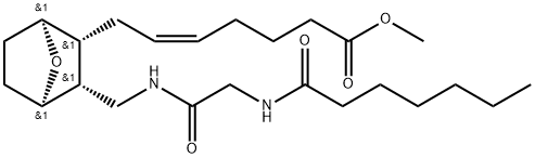 5-Heptenoic acid, 7-[3-[[[[(1-oxoheptyl)amino]acetyl]amino]methyl]-7-oxabicyclo[2.2.1]hept-2-yl]-, methyl ester, [1S-[1α,2α(Z),3α,4α]]- (9CI) Structure